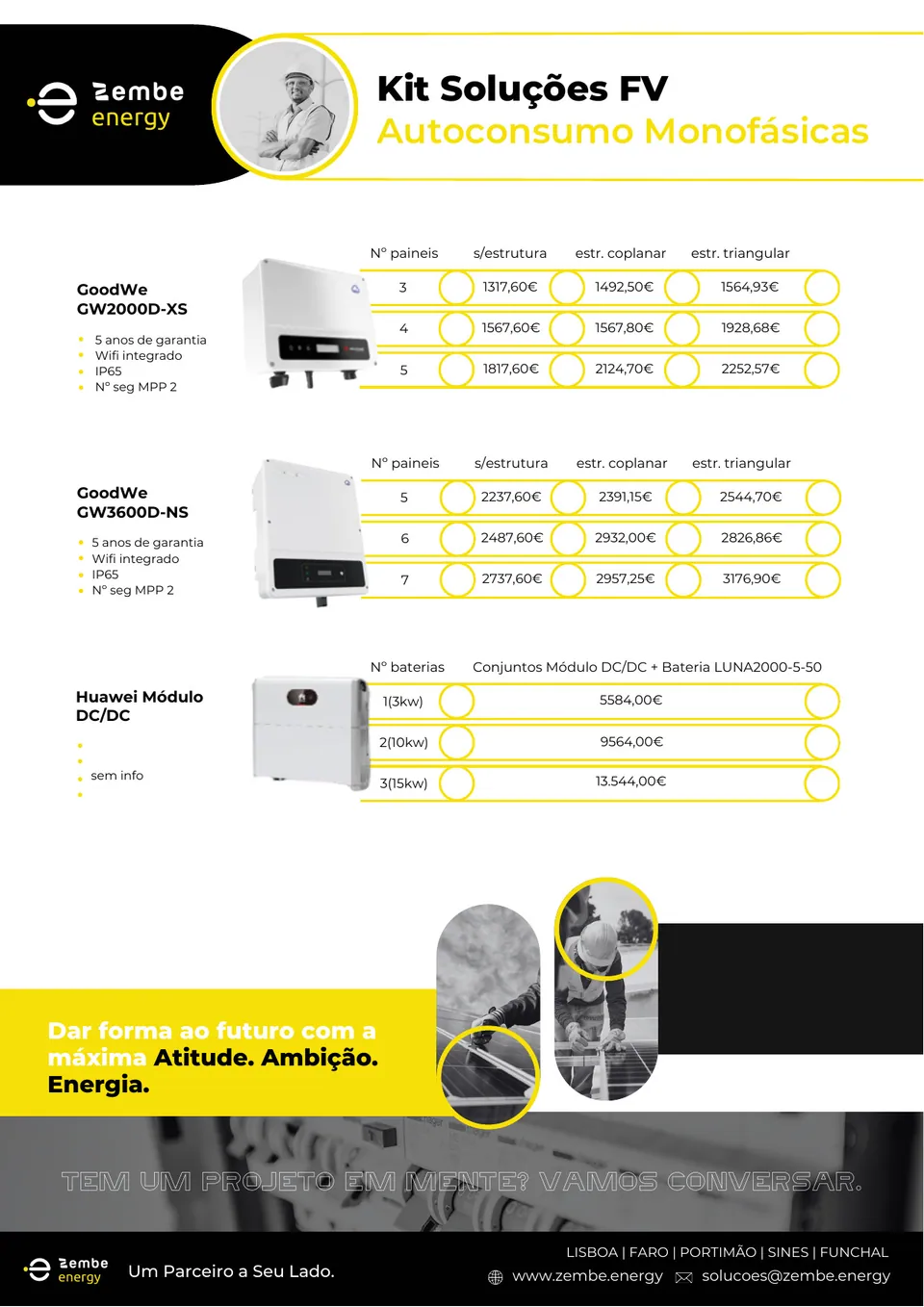 Folheto «Kit Soluções FV Autoconsumo Monofásicas» da Zembe Energy, página 2